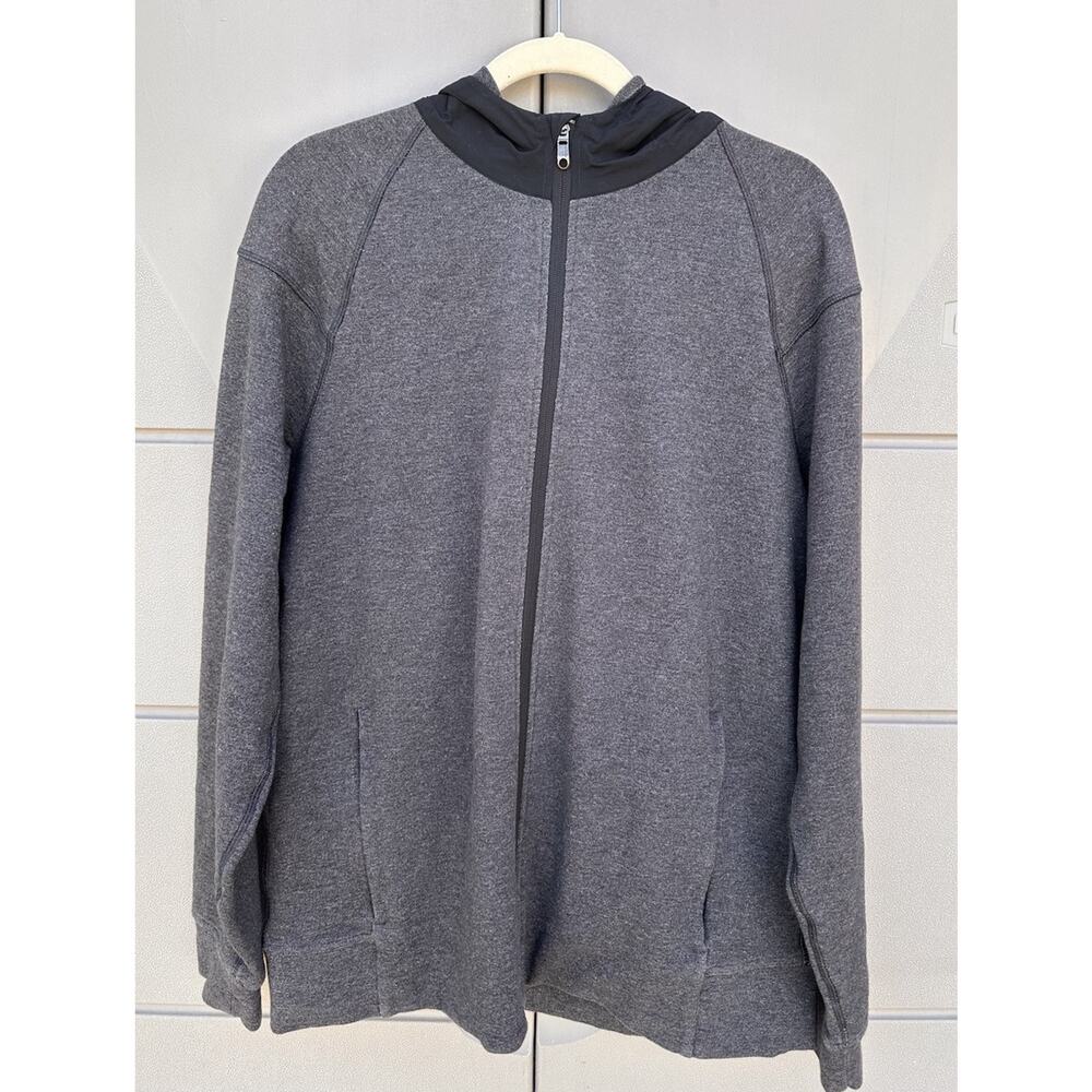 Lululemon Hoodie Mens XLarge Gray Gridliner Fleece Hooded Outdoors Performance